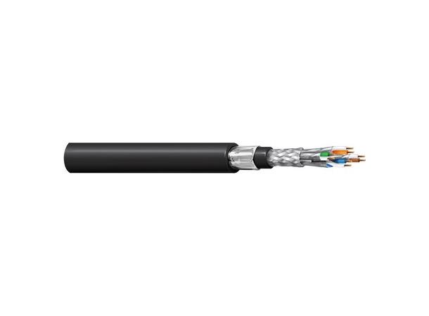 Kat 6A S/FTP 4p PVC fleksibel dual kappe Belden CatSnake AWG24 (7x32) sort, 500mT