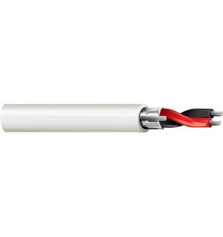 Lyd/kontroll 1p analog fleksibel Belden AWG22 Ø=3,4mm PVC Hvit, 305mT