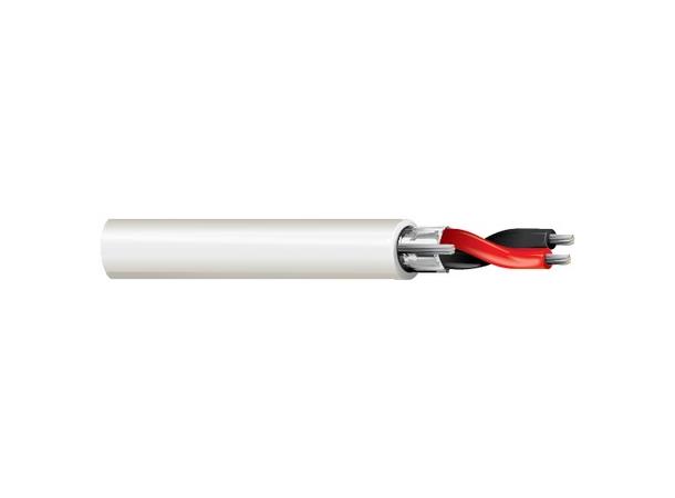 Lyd/kontroll 1p analog fleksibel Belden AWG22 Ø=3,4mm PVC Hvit, 305mT 