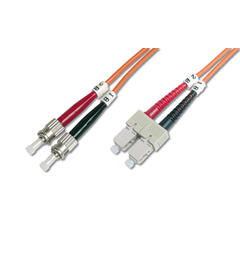 Patch Fiber OM1 SC/ST Orange 15m Duplex Halogenfri 3mm