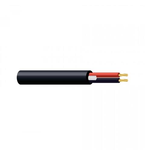 Høyttalerkabel 2x1,5mm2 HF Belden Ø=6,3mm  Dca-s1,d2,a1 Sort, 500mT