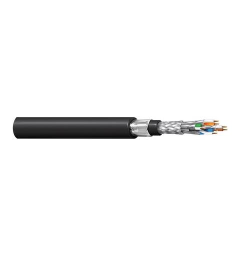 Kat6a S/FTP 4p PUR fleksibel dual kappe Belden CatSnake AWG24 (7x32) Sort, 500mT
