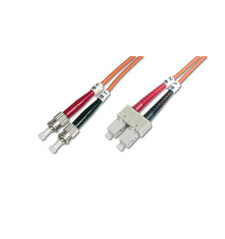 Patch Fiber OM1 SC/ST Orange 1m Duplex Halogenfri 3mm