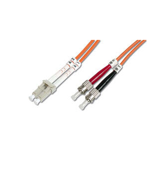 Patch Fiber  OM1 LC/ST Orange 2m Duplex Halogenfri 3mm