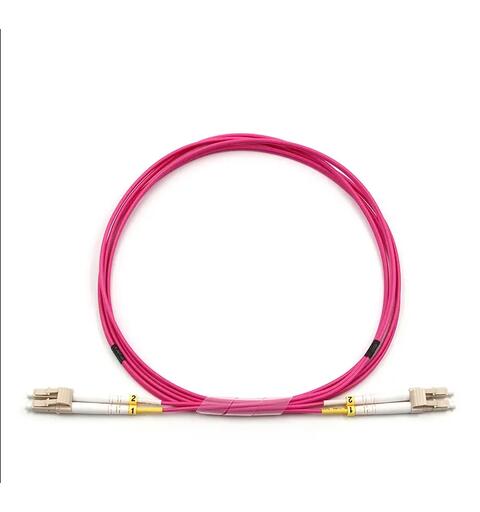 Fiberpatch OM4, LC-LC Dupl, 15m Halogenfri 3mm, Erika Violet