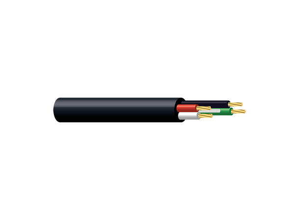 Høyttalerkabel 4x2,5mm2 HF Belden Ø=8,5mm  Dca-s1,d2,a1 Sort, 500mT 