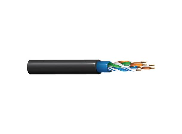 Kat5e U/UTP 4p PVC fleksibel dual kappe Belden CatSnake AWG24 (7x32) Sort, 305mT 