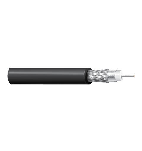 Videokoaks RG6 12GHz 4K 75 Ohm AWG18 HF Belden Ø=6,9mm LSZH Sort, 305mT