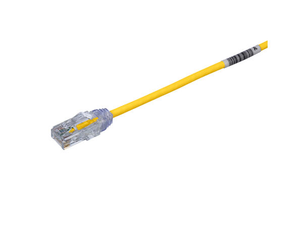 Patch kat6 UTP HF Gul 1m, AWG28 Panduit Miniatyrpatch 