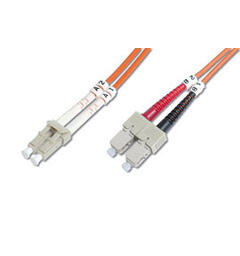 Patch Fiber  OM1 LC/SC Orange 10m Duplex Halogenfri 3mm