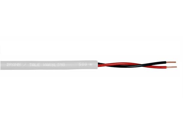 Brann- og Talevarsling 2x1mm LSZH Belden Dca-s2d2a1 hvit, 100m eske