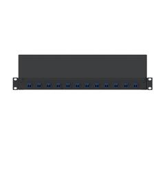 Fiberpanel 19" med 12xLC-D OS2 Blå Panduit