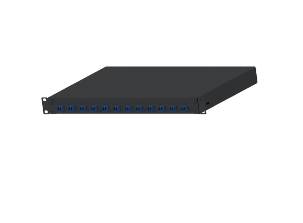 Fiberpanel 19" med 12xLC-D OS2 Blå Panduit 