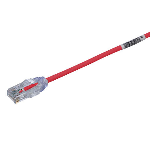 Patch kat6 UTP HF Rød 1.5m, AWG28 Panduit Miniatyrpatch