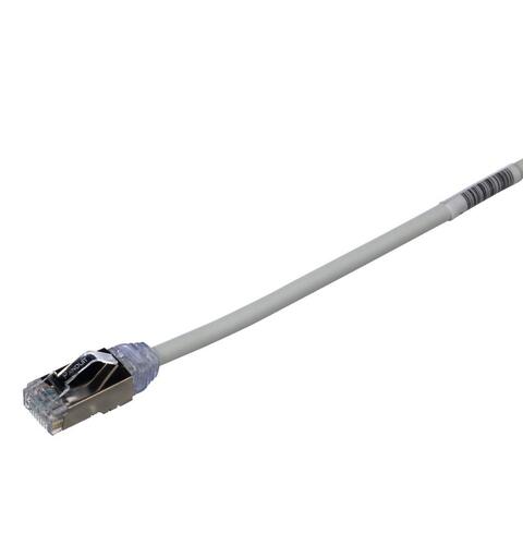 Patch kat6a F/UTP HF Grå 0.2m, AWG28 Panduit Miniatyrpatch