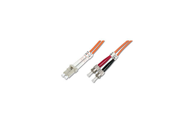 Jotec Patch Fiber OM1 LC/ST Duplex 1m Halogenfri, Orange, 3mm 