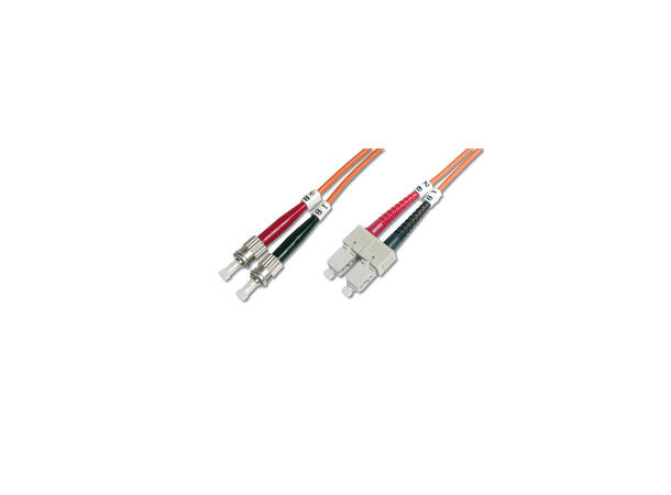 Jotec Patch Fiber OM1 SC/ST Duplexex 10m Halogenfri, Orange, 3mm 