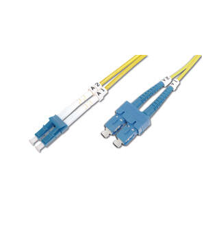 Patch Fiber OS2 LC-SC Gul 1m Duplex Halogenfri 3mm