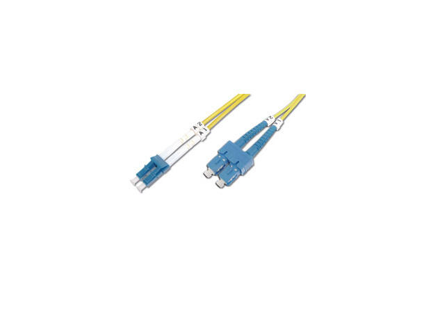 Patch Fiber OS2 LC-SC Gul 1m Duplex Halogenfri 3mm 