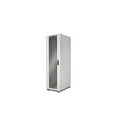 42U Gulvskap 19" Basic H2053xB600xD800mm m/glassdør Grå
