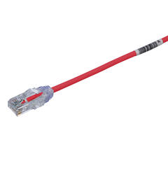 Patch kat6 UTP HF Rød 2.5m, AWG28 Panduit Miniatyrpatch