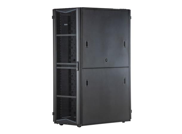 FlexFusion Cabinet 48RU 600x1200mm Bruch Seal, Left/right PDU BRKT, Sort