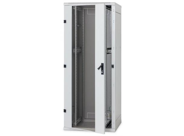 Gulvskap 19" 42U 800x800mm Belden m/glassdør grå