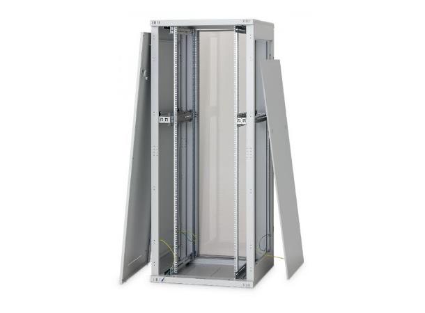 Gulvskap 19" 42U 800x800mm Belden m/glassdør grå