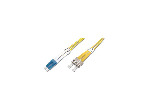 Jotec Patch Fiber OS1 LC-ST Duplex 15m Halogenfri, Gul, 3mm 
