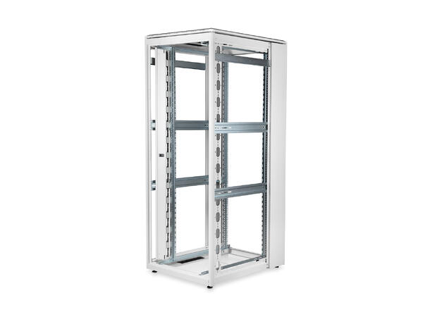 42U Gulvskap 800x1000mm Grå perforert front- og bakdør,800kg 