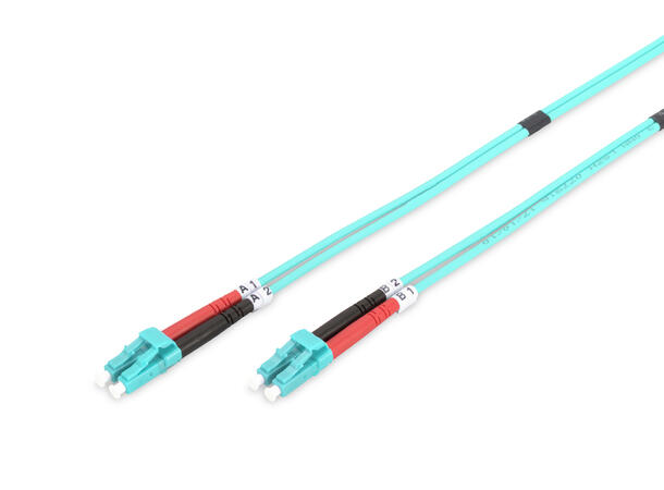 Patch Fiber OM3 LC/LC Aqua 2m Duplex Halogenfri 3mm 