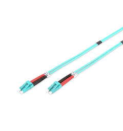Patch Fiber OM3 LC/LC Aqua 2m Duplex Halogenfri 3mm