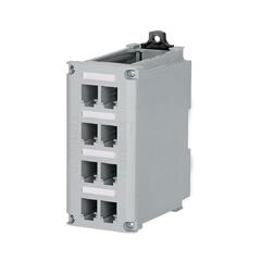 Mini-Com 8-port DIN Rail Patch panel