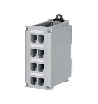 Mini-Com 8-port DIN Rail Patch panel