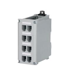 Mini-Com 8-port DIN Rail Patch panel