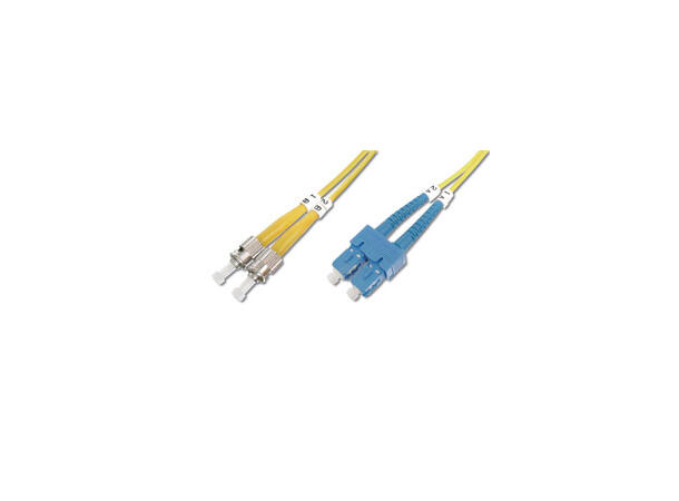 Patch Fiber OS1 SC/ST Gul 5m Duplex Halogenfri 3mm