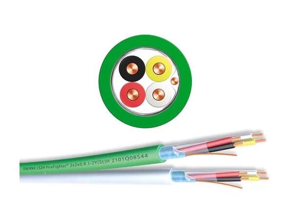 EIB/KNX 2x2x0,8mm Quad kabel LSZH FireFighter®, Dca-s2,d2,a2, grønn 