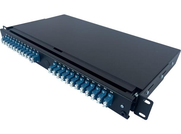 Fiberpanel OS2 inkl 24xLC-D adapter Sort 