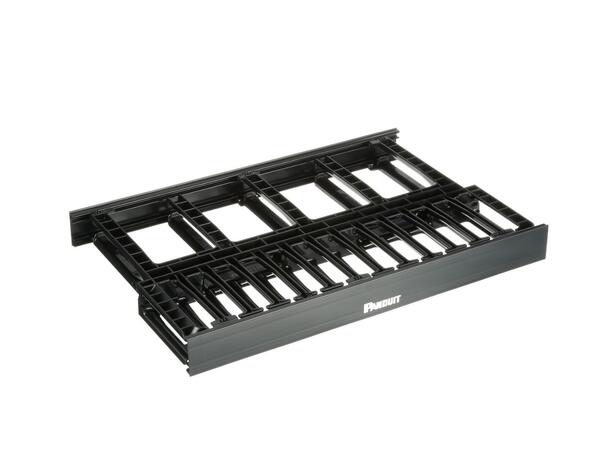Kabelføringspanel 1U hengslet lokk dual Panduit