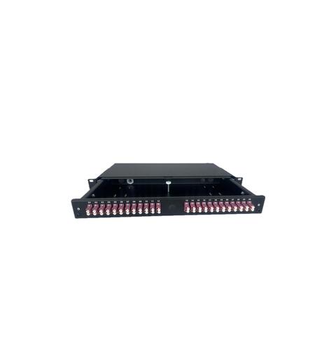 Fiberpanel OM4 inkl 24xLC-D adapter Sort