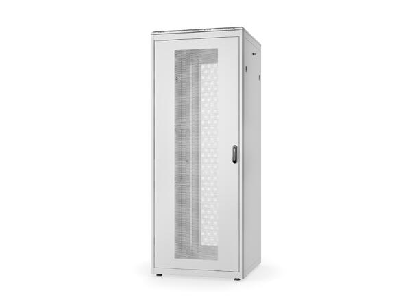 42U Gulvskap 800x800mm Grå Perforert front- og bakdør, 800kg 