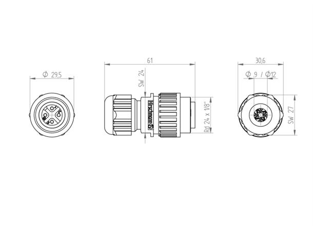 Hirschmann Kontakt CA 3 LS male 