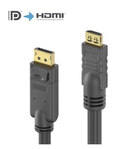 DisplayPort til HDMI kabel 4K 10m PureLink, PureInstall Sort