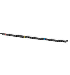PDU Basic 16A, 3 fas, Vertikal 24xC13, 3xC19, 3m kabel, IEC 60309
