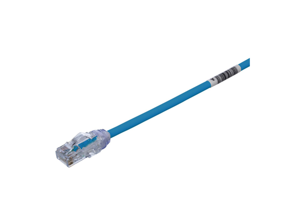 Patch kat6a UTP HF Blå 2.5m, AWG28 Panduit Miniatyrpatch 