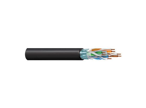 Kat6a 4par F/UTP Flammehemmet HF UV Resistent, Dca, Sort, TunnelCat A 