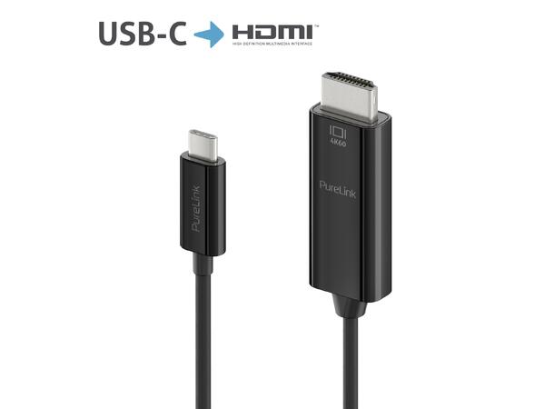 USB-C til HDMI 2.0 kabel 4K60 3m PureLink, iSeries sort 