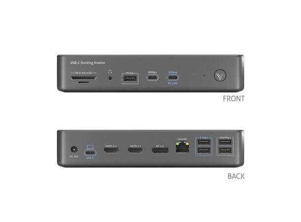 Docking Station USB3.2 Triple Display 15-i-1 USB-C docking 10Gbps/100W PD 