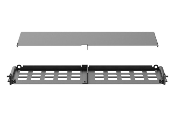 HD Flex 1U bunn plate for panel sort Panduit, med bakdeksdel 