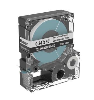 Merkelapper for MP300 Continuous Sortpå Hvit 5,82 mmx9,1m, Polyester